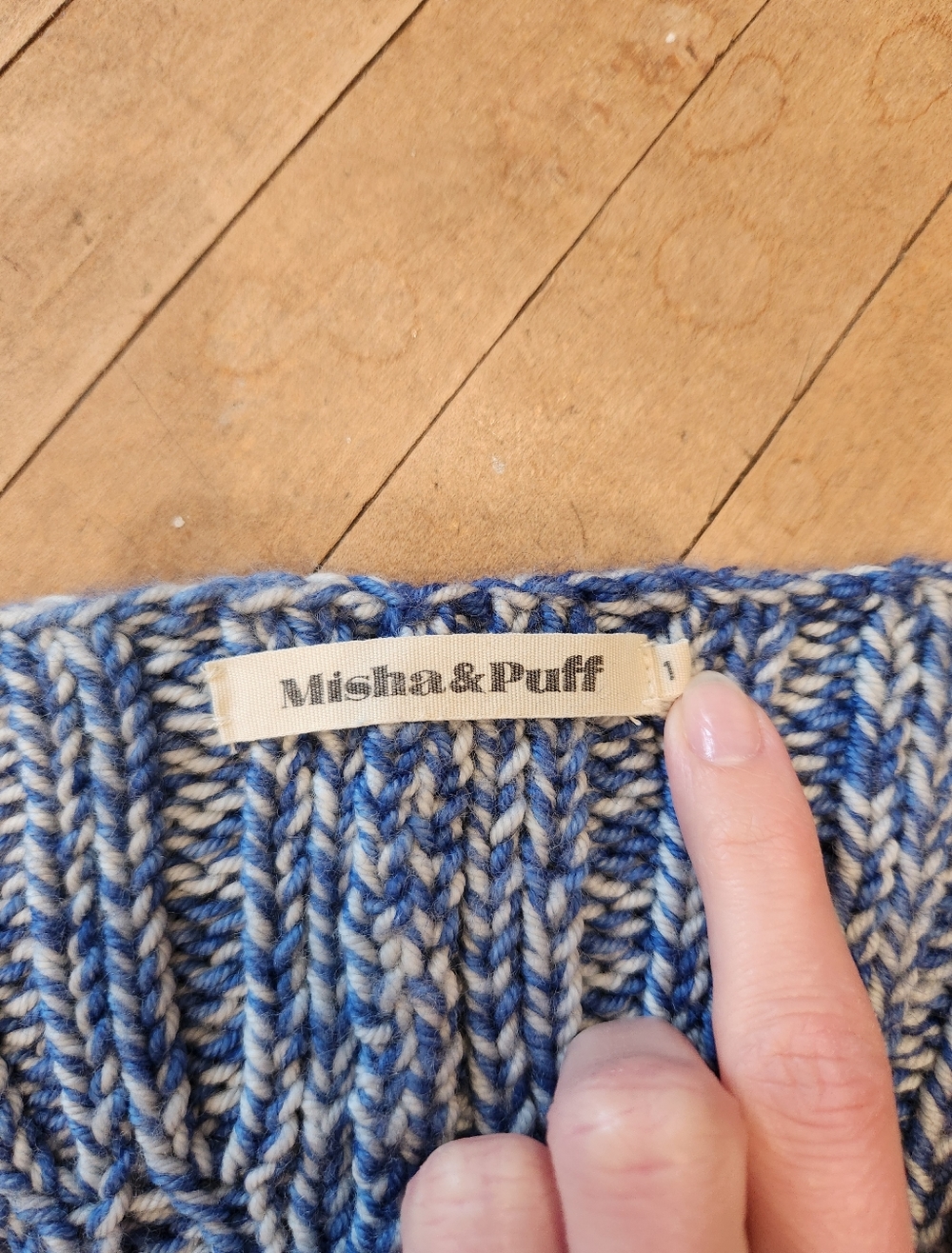 Misha & Puff Marl V Sweater in Blueberry - Picture 7 of 13